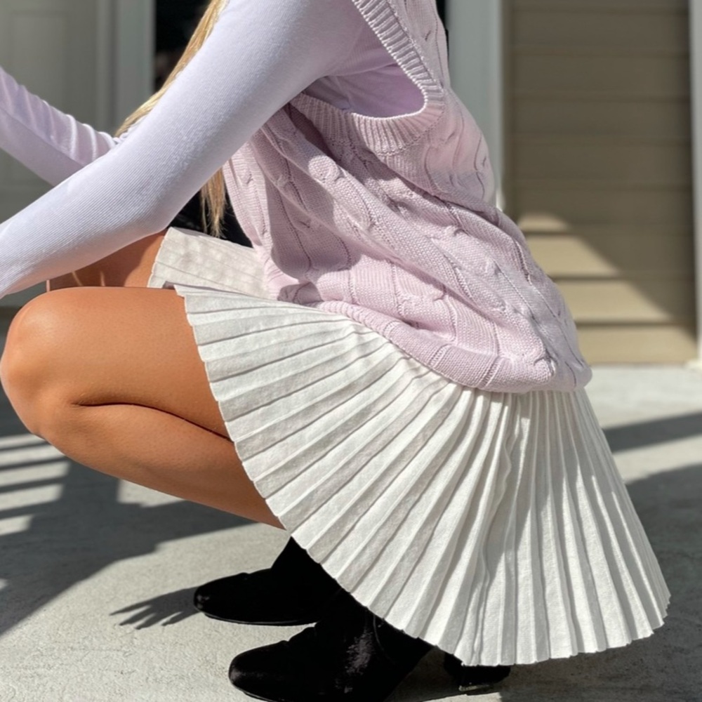 White skater skirt, girly and comfy.